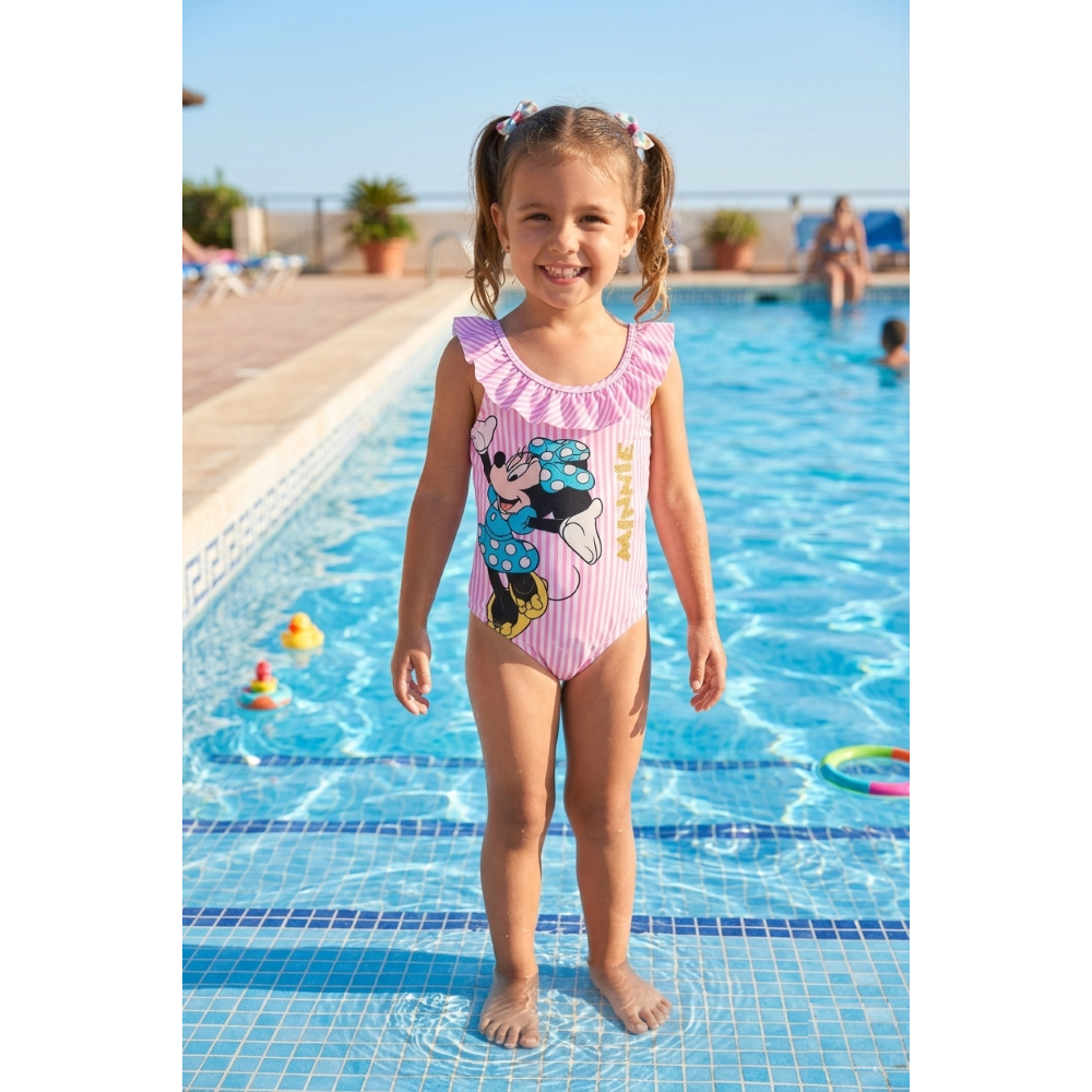 COSTUME DA BAGNO MINNIE PAPERINA DISNEY INTERO 1 PEZZO MARE PISCINA NEONATA - EZ05006ROSA