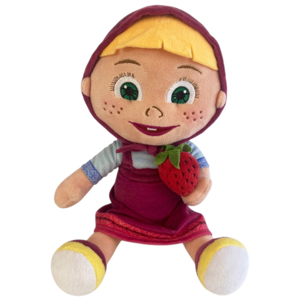 PELUCHE MASHA E ORSO MORBIDO PUPAZZO MASHA CON FRAGOLA 48 CM - PTS252595A/35