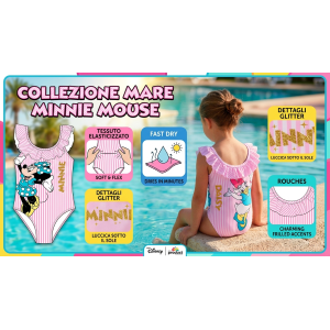 COSTUME DA BAGNO MINNIE PAPERINA DISNEY INTERO 1 PEZZO MARE PISCINA NEONATA - EZ05006ROSA