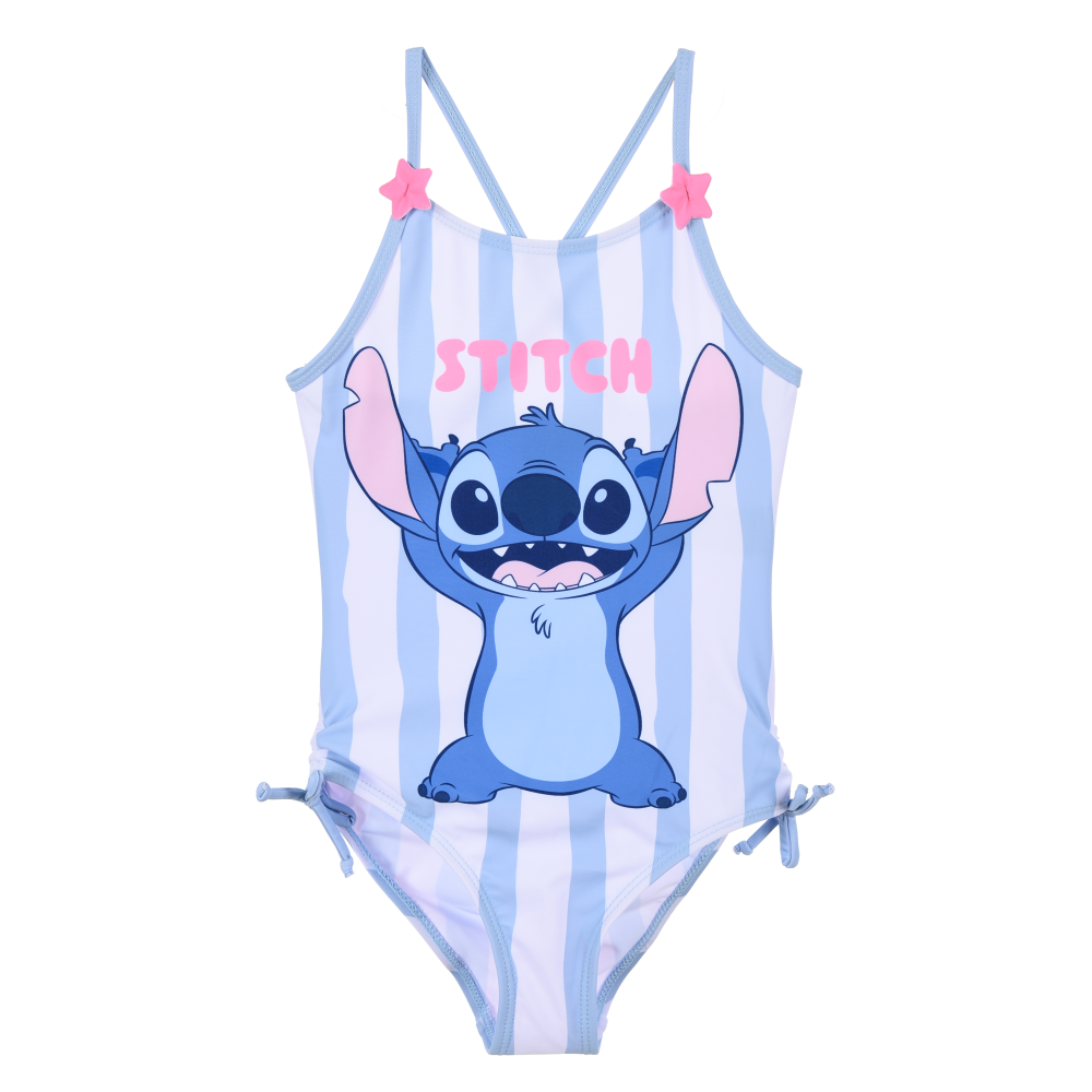 COSTUME DA BAGNO STITCH DISNEY INTERO 1 PEZZO MARE PISCINA BAMBINA - EZ18065CELESTE