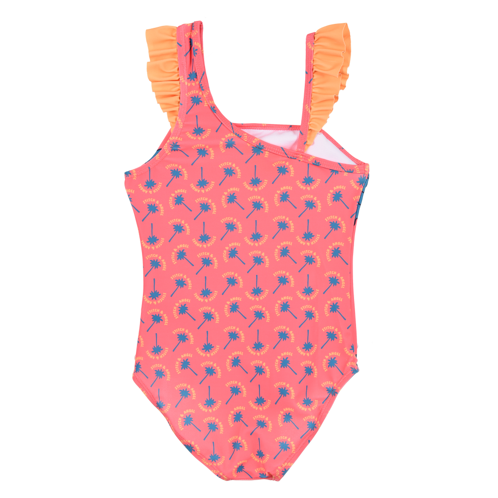 COSTUME DA BAGNO STITCH ANGEL DISNEY INTERO 1 PEZZO MARE PISCINA BAMBINA - EZ18066ARANCIO