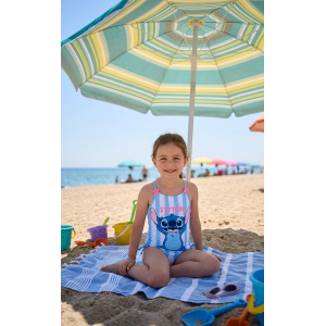 COSTUME DA BAGNO STITCH DISNEY INTERO 1 PEZZO MARE PISCINA BAMBINA - EZ18065CELESTE