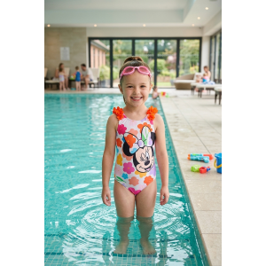 COSTUME DA BAGNO MINNIE DISNEY INTERO 1 PEZZO MARE PISCINA BAMBINA - EZ18096ARANCIO