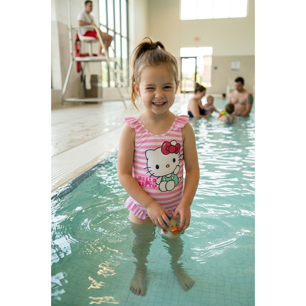 COSTUME DA BAGNO HELLO KITTY SANRIO INTERO 1 PEZZO MARE PISCINA NEONATA - EZ05025ROSA