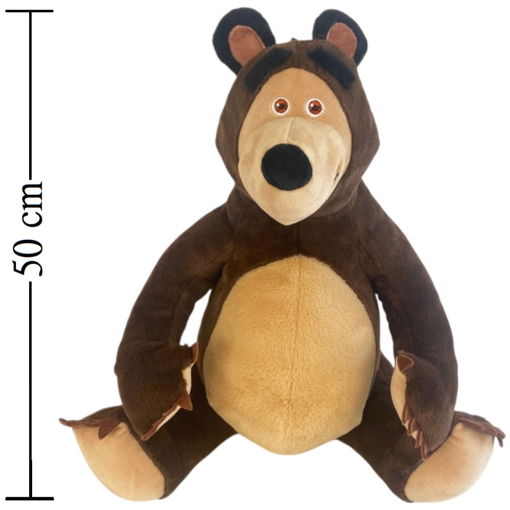 PELUCHE MASHA E ORSO MORBIDO PUPAZZO ORSO SEDUTO 50CM - PTS252594A/50