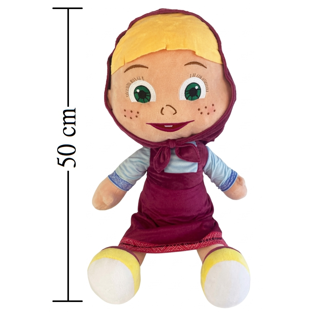 PELUCHE MASHA E ORSO MORBIDO PUPAZZO MASHA SEDUTA 50 CM - PTS252595A/50