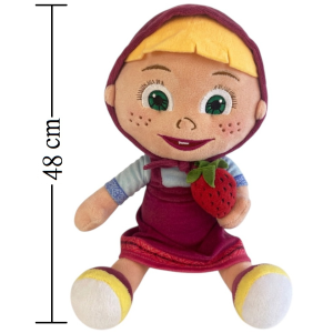 PELUCHE MASHA E ORSO MORBIDO PUPAZZO MASHA CON FRAGOLA 48 CM - PTS252595A/35
