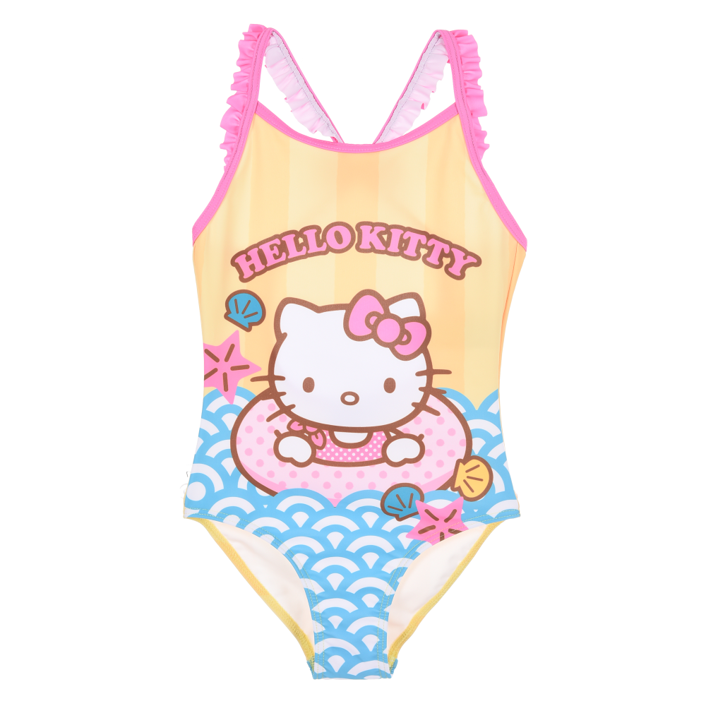 COSTUME DA BAGNO HELLO KITTY SANRIO INTERO 1 PEZZO MARE PISCINA BAMBINA - EZ18039GIALLO