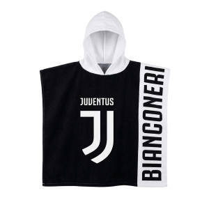 PONCHO MARE JUVENTUS CAMPIONI BIANCONERI ASCIUGAMANO ACCAPPATOIO MICROCOTONE CM110X55 100%PL- JU50191
