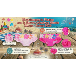 COSTUME DA BAGNO MINNIE DISNEY MODELLO SLIP MUTANDINA NEONATA - EZ05010FUCSIA
