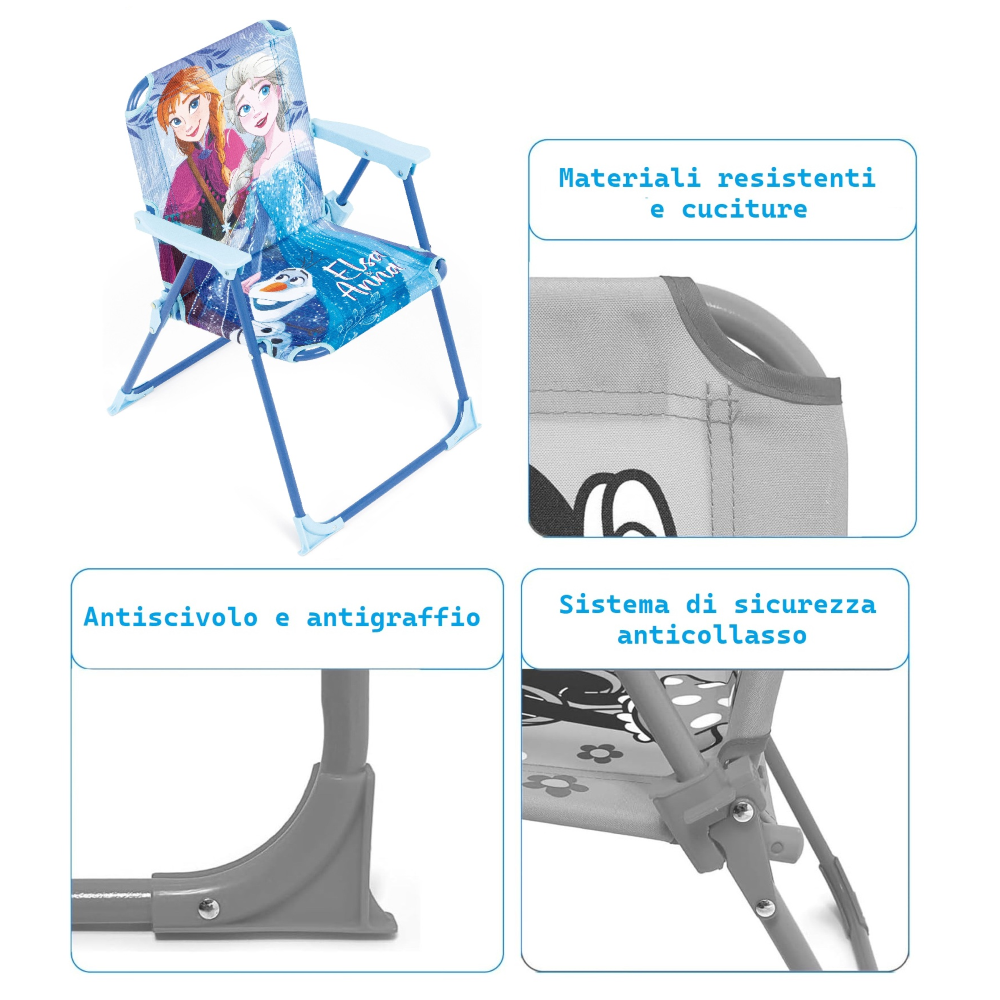 SEDIA PIEGHEVOLE FROZEN PER MARE E GIARDINO 100% POLIESTERE- 86736