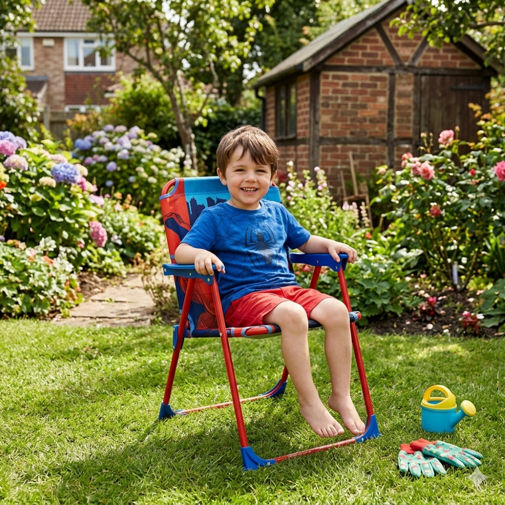 SEDIA PIEGHEVOLE SPIDERMAN PER MARE E GIARDINO 100% POLIESTERE- 86735