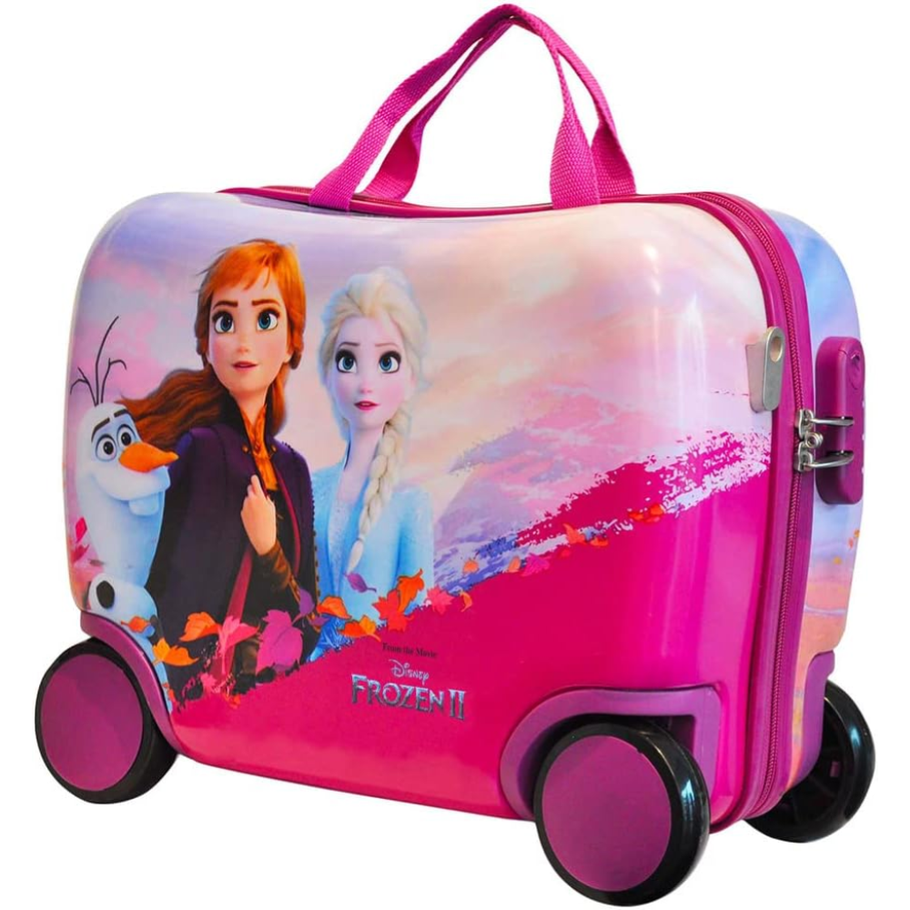 TROLLEY FROZEN ELSA ANNA OLAF DISNEY DA VIAGGIO 4 RUOTE CAVALCABILE TRAINABILE CM. 45X34X22 IN ABS - D99868MC