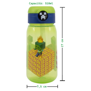 BORRACCIA POP-UP MINECRAFT BOTTIGLIA IN PLASTICA RIUTILIZZABILE 510 ML - 86669