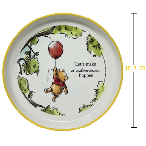 SET PAPPA WINNIE THE POOH DISNEY 3 PEZZI STOVIGLIE IN PLASTICA CON SILICONE ANTISCIVOLO ADATTA AL MICROONDE- 86666
