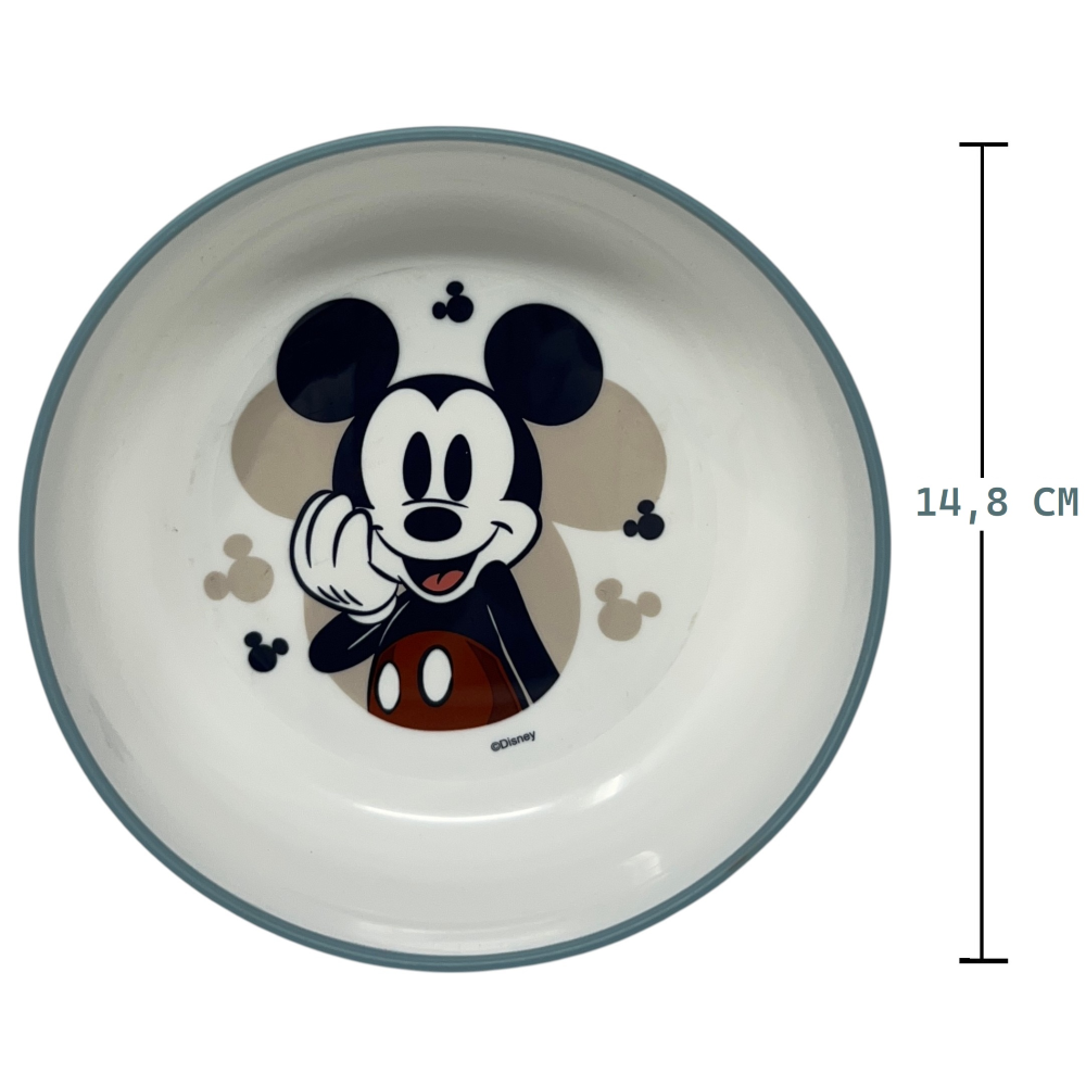 SET PAPPA TOPOLINO DISNEY 3 PEZZI STOVIGLIE IN PLASTICA CON SILICONE ANTISCIVOLO ADATTA AL MICROONDE- 86667