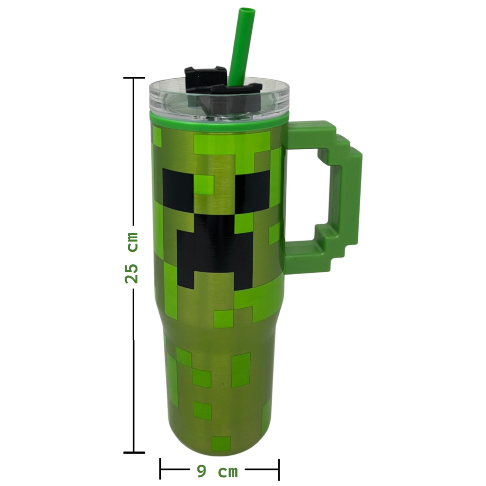 BICCHIERE TERMICO CON CANNUCCIA MINECRAFT MANICO 3D 770 ML BPA FREE - 86680