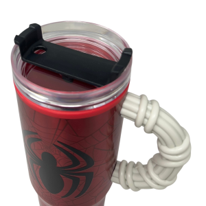 BICCHIERE TERMICO CON CANNUCCIA SPIDERMAN MARVEL MANICO 3D 770 ML - 86683