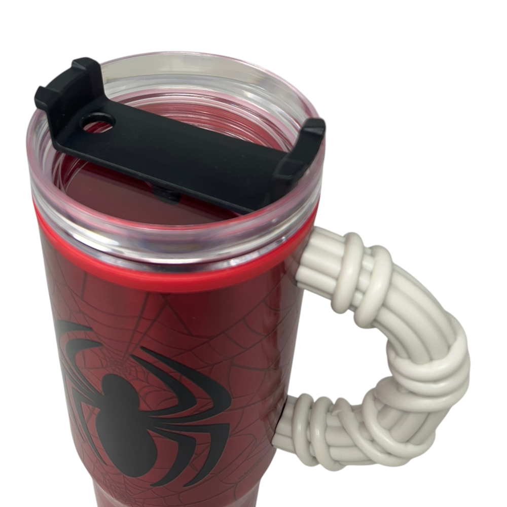 BICCHIERE TERMICO CON CANNUCCIA SPIDERMAN MARVEL MANICO 3D 770 ML - 86683