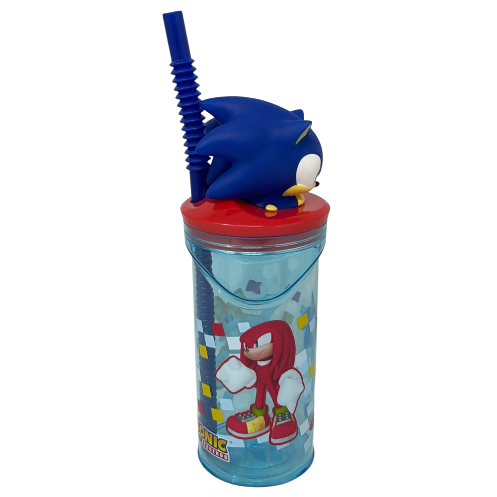 BICCHIERE CON CANNUCCIA SONIC PERSONAGGIO 3D 360 ML BPA FREE - 86693