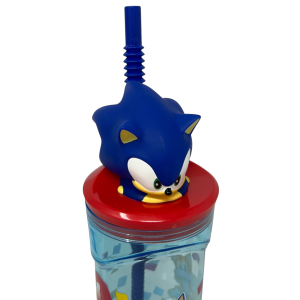 BICCHIERE CON CANNUCCIA SONIC PERSONAGGIO 3D 360 ML BPA FREE - 86693