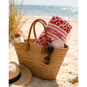 TELO MARE CON FRANGE 190 X 70 CM ASCIUGAMO IN MISTO COTONE ACCESSORIO SPIAGGIA PISCINA
