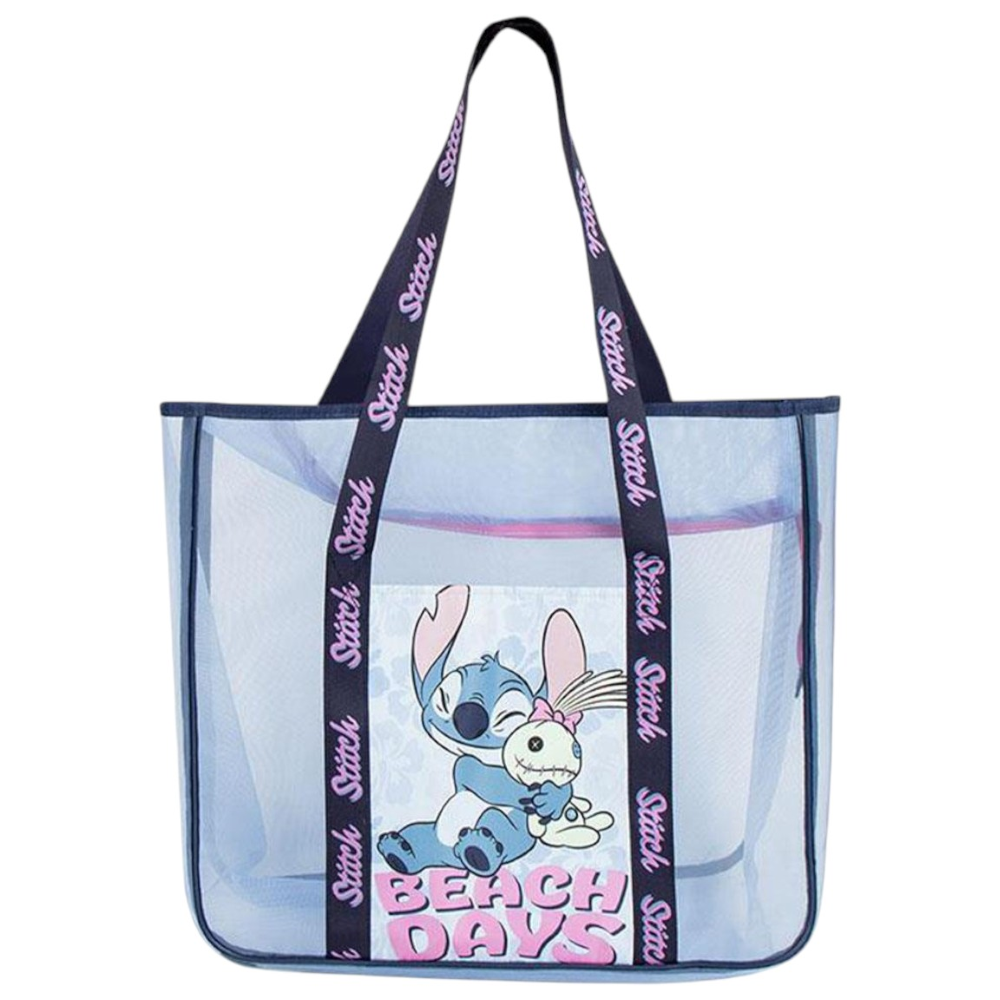 BORSA MARE STITCH DISNEY DA SPIAGGIA MAXI SHOPPER TEMPO LIBERO 62 CM CON MANICI - 5695