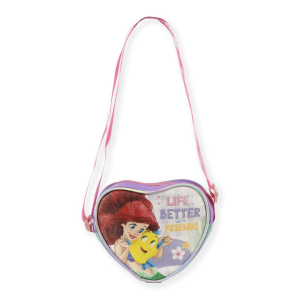 BORSA PASSEGGIO PRINCIPESSE DISNEY A CUORE GLITTER CON TRACOLLA REGOLABILE - 6434