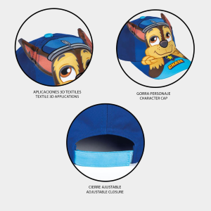 CAPPELLO PAW PATROL CON ORECCHIE 3D BERRETTO ESTIVO CON VISIERA REGOLABILE BAMBINO 53 CM - 0128