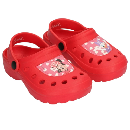 CIABATTE MINNIE E PAPERINA DISNEY MODELLO CROCS IN EVA CON CINTURINO BAMBINA PISCINA MARE - 7269ROSSO