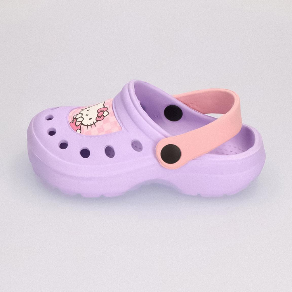 CIABATTE HELLO KITTY MODELLO CROCS IN EVA CON CINTURINO BAMBINA PISCINA MARE - 7272LILLA