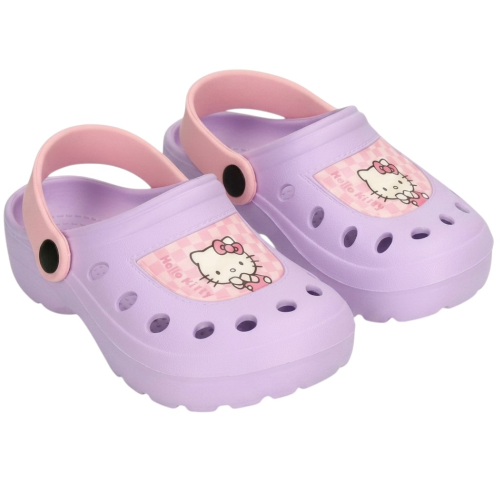 CIABATTE HELLO KITTY MODELLO CROCS IN EVA CON CINTURINO BAMBINA PISCINA MARE - 7272LILLA
