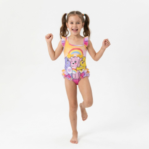 COSTUME DA BAGNO ORSETTI DEL CUORE INTERO MARE PISCINA PER BAMBINE ELASTICIZZATO - 3301