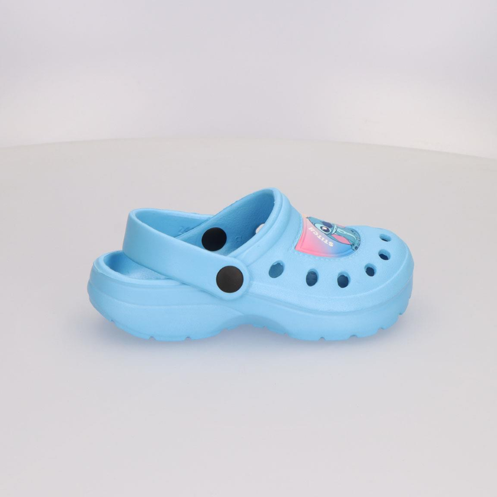 CIABATTE STITCH DISNEY MODELLO CROCS IN EVA CON CINTURINO BAMBINA PISCINA MARE - 7271CELESTE