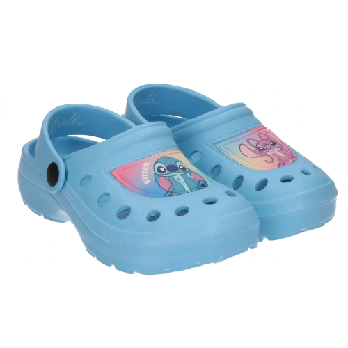 CIABATTE STITCH DISNEY MODELLO CROCS IN EVA CON CINTURINO BAMBINA PISCINA MARE - 7271CELESTE