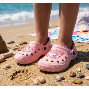 CIABATTE MINNIE E PAPERINA DISNEY MODELLO CROCS IN EVA CON CINTURINO BAMBINA PISCINA MARE - 7269ROSA