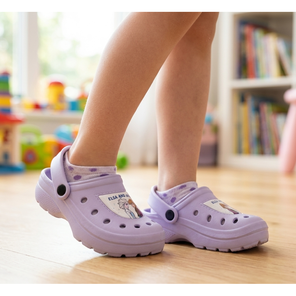 CIABATTE FROZEN MODELLO CROCS IN EVA CON CINTURINO BAMBINA PISCINA MARE - 6438LILLA