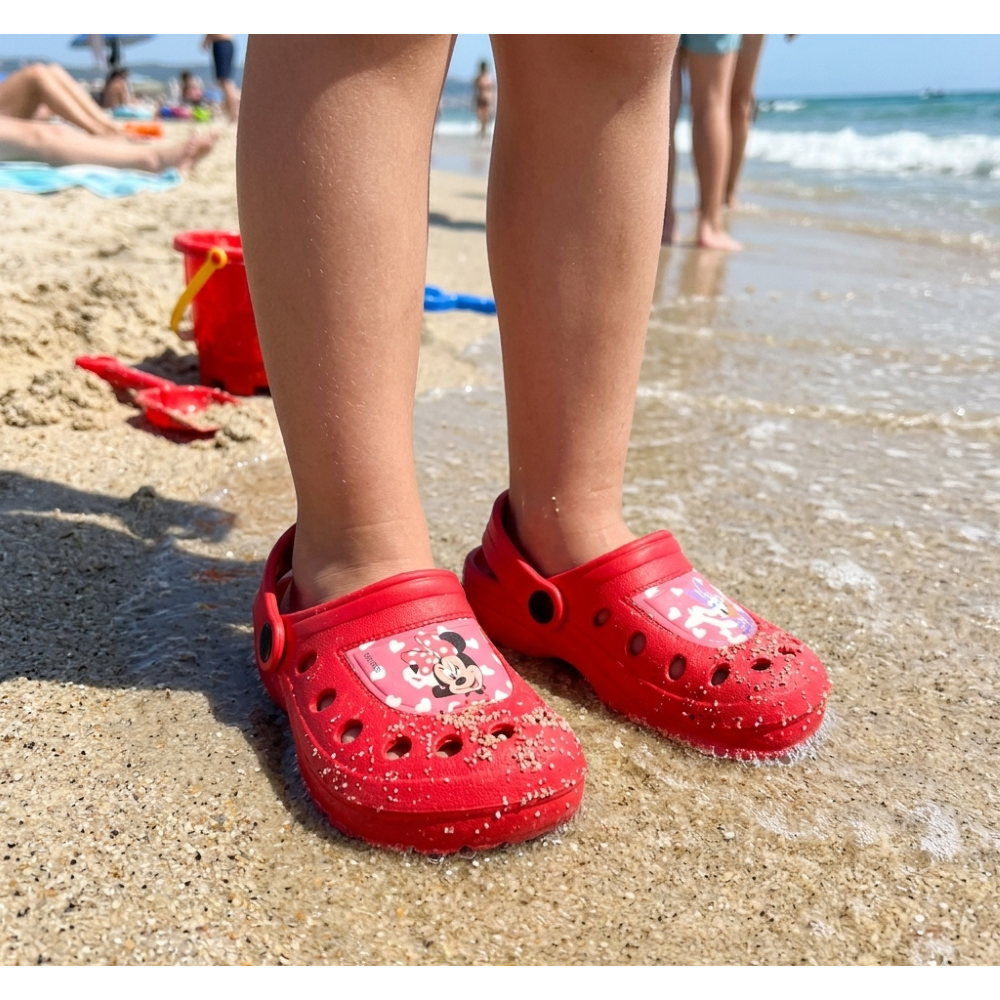 CIABATTE MINNIE E PAPERINA DISNEY MODELLO CROCS IN EVA CON CINTURINO BAMBINA PISCINA MARE - 7269ROSSO
