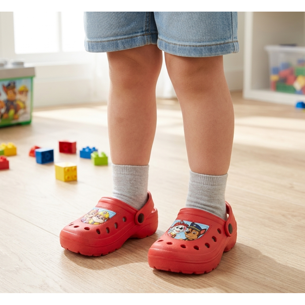CIABATTE PAW PATROL MODELLO CROCS IN EVA CON CINTURINO BAMBINO PISCINA MARE - 6873ROSSO