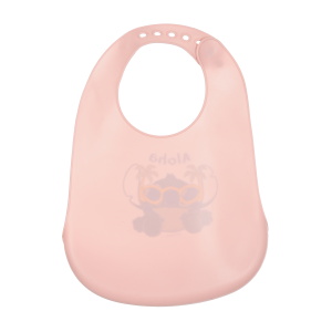 BAVETTO STITCH DISNEY BAVAGLINO IN SILICONE 30 X 23 CM CON TASCA RACCOGLI BRICIOLE PER BAMBINI - EZ09019