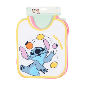 BAVETTE STITCH DISNEY SET 6 BAVAGLINI 27 X 22,5 CM IN SPUGNA PER BAMBINI - EZ09002