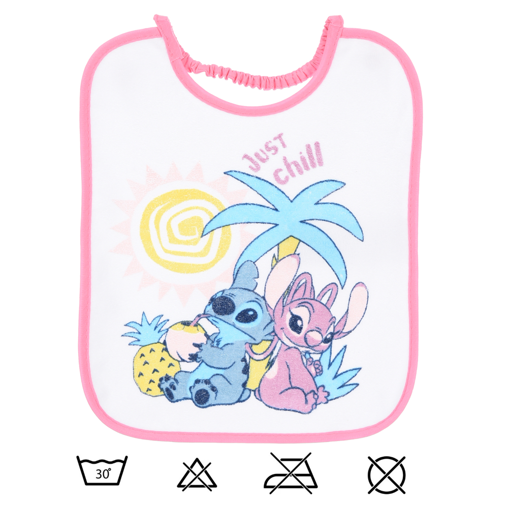 BAVETTE STITCH DISNEY SET 6 BAVAGLINI 27 X 22,5 CM IN SPUGNA PER BAMBINI - EZ09002