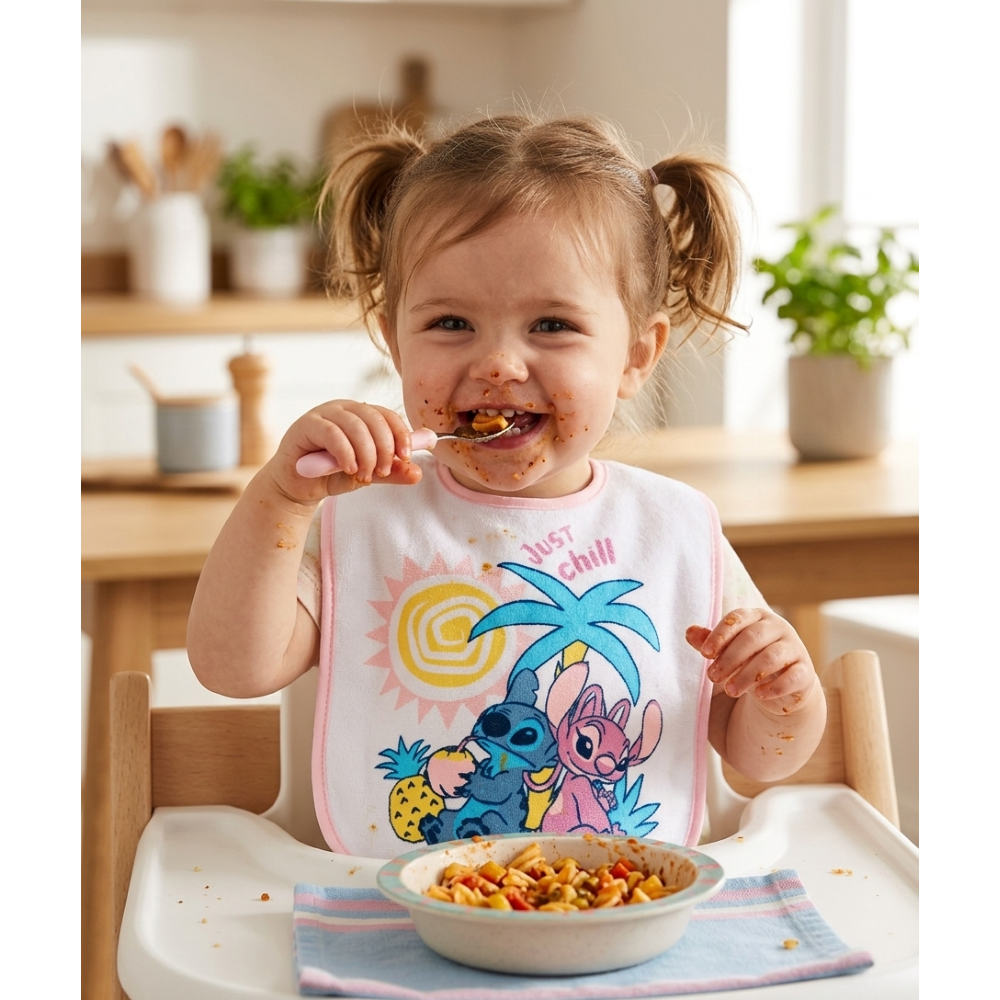 BAVETTE STITCH DISNEY SET 6 BAVAGLINI 27 X 22,5 CM IN SPUGNA PER BAMBINI - EZ09002