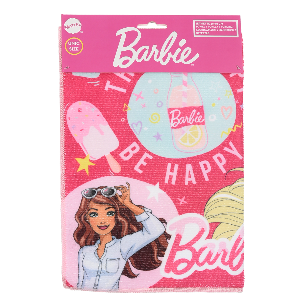 TOVAGLIETTA BARBIE MATTEL IN TESSUTO DA COLAZIONE PRANZO 40X30 CM - EZ18024