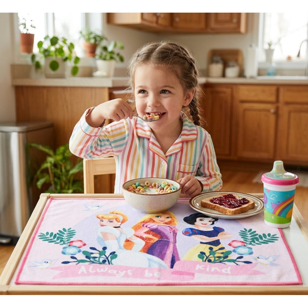 TOVAGLIETTA PRINCIPESSE DISNEY IN TESSUTO DA COLAZIONE PRANZO 40X30 CM - EZ18049