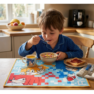 TOVAGLIETTA SONIC KNUCKLES TAILS IN TESSUTO DA COLAZIONE PRANZO 40X30 CM - EZ18144