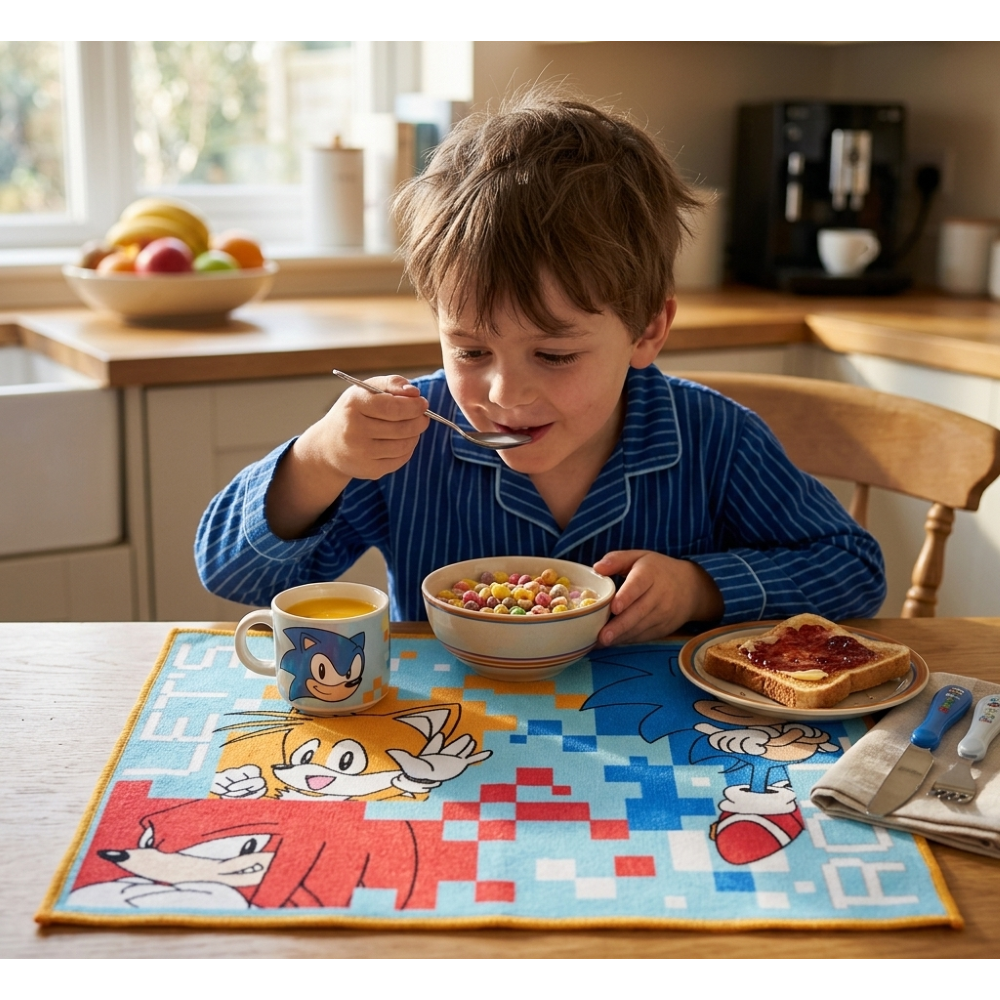 TOVAGLIETTA SONIC KNUCKLES TAILS IN TESSUTO DA COLAZIONE PRANZO 40X30 CM - EZ18144