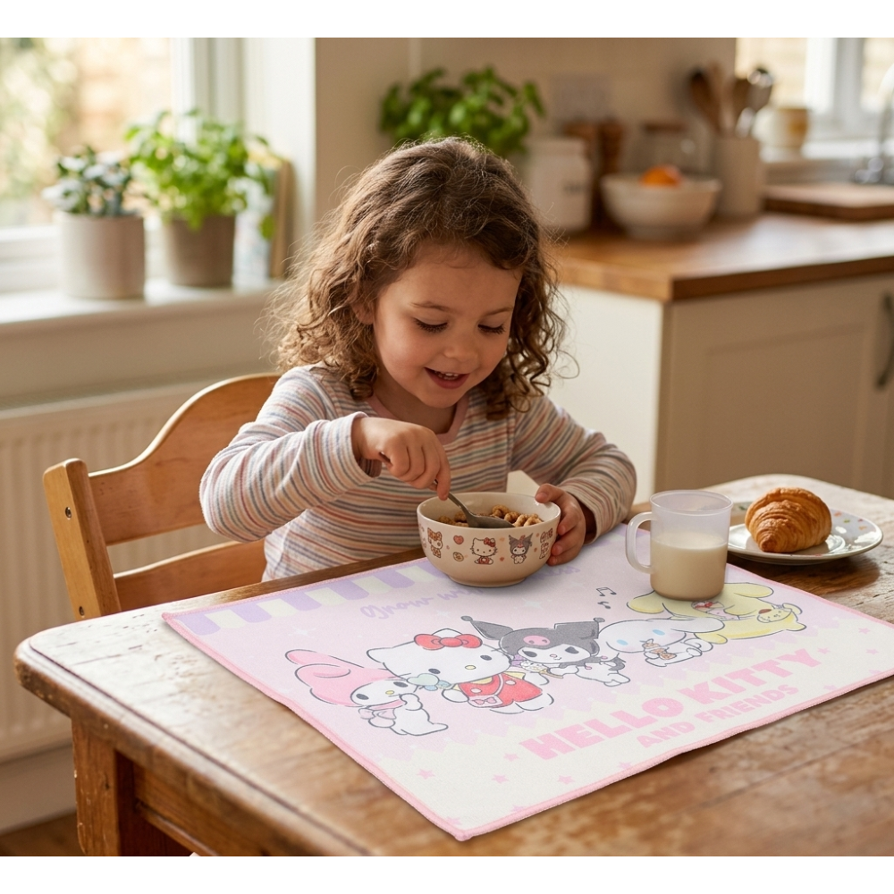 TOVAGLIETTA HELLO KITTY AND FRIENDS IN TESSUTO DA COLAZIONE PRANZO 40X30 CM - EZ18242
