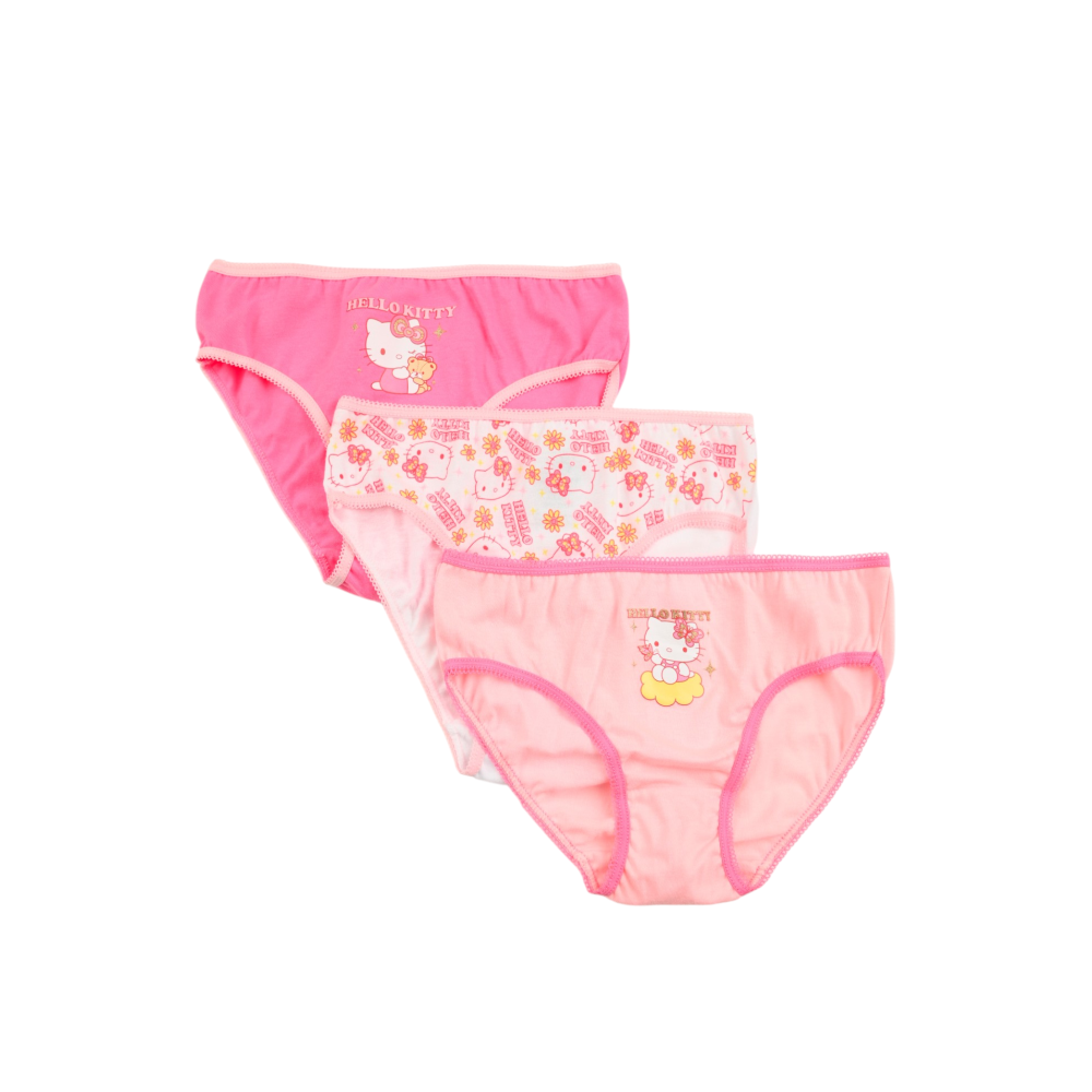 MUTANDINE SET 3 PEZZI HELLO KITTY SANRIO SLIP IN COTONE IN SCATOLA 3/8 ANNI- EZ30044