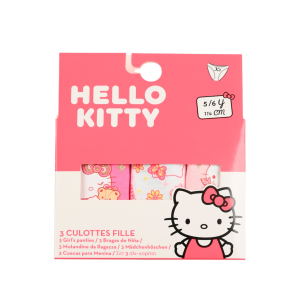 MUTANDINE SET 3 PEZZI HELLO KITTY SANRIO SLIP IN COTONE IN SCATOLA 3/8 ANNI- EZ30044